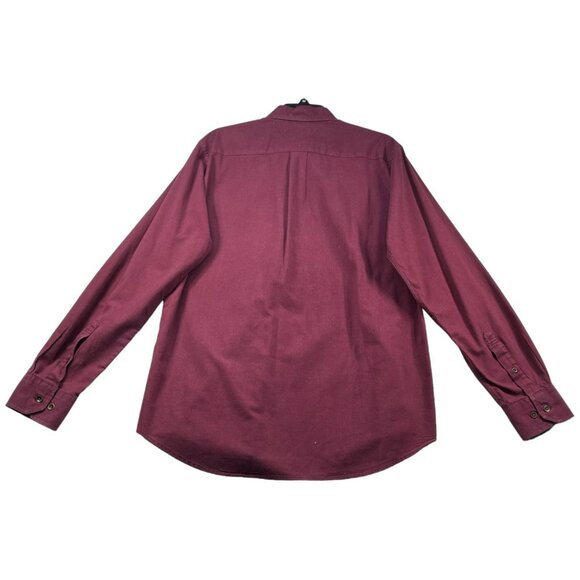 Tommy Hilfiger Button Down Shirt Mens size Medium Burgundy Red Cotton Casual - Picture 2 of 7